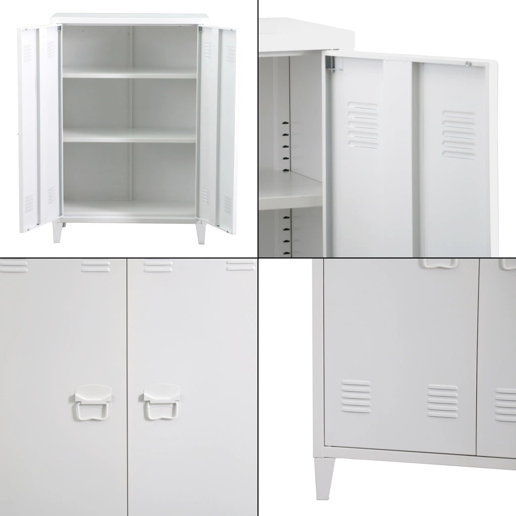Armadietto da Ufficio Oripää in Acciaio 110 x 75 x 33 cm Bianco [en.casa]