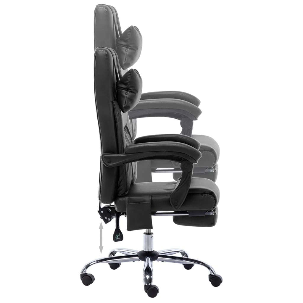 Sedia da ufficio/poltrona/studio/sedia per computer/sedia da massaggio in similpelle nera 02_0024018