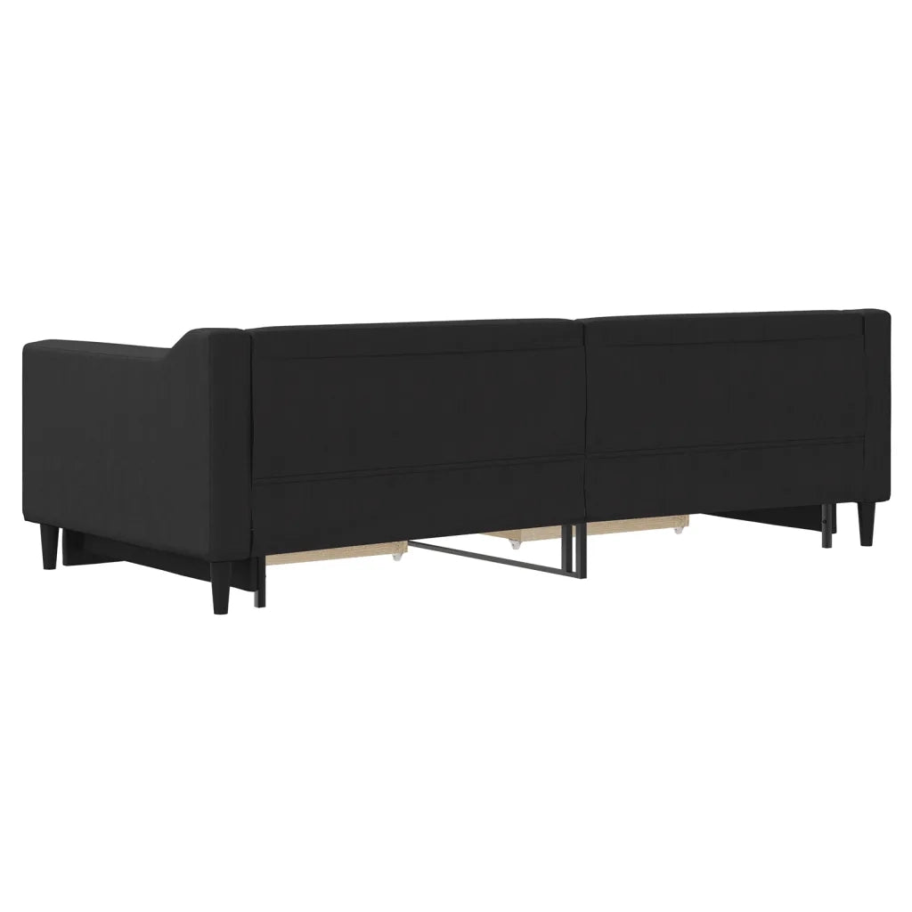 Divano Letto Estraibile con Cassetti-Sofa Letto-Daybed Nero 90x200 cm in Tessuto 636668