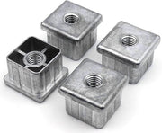 Stopperelli a vite per tubi quadrati - Zinco - M10 - 4 pezzi - 40 x 40 mm