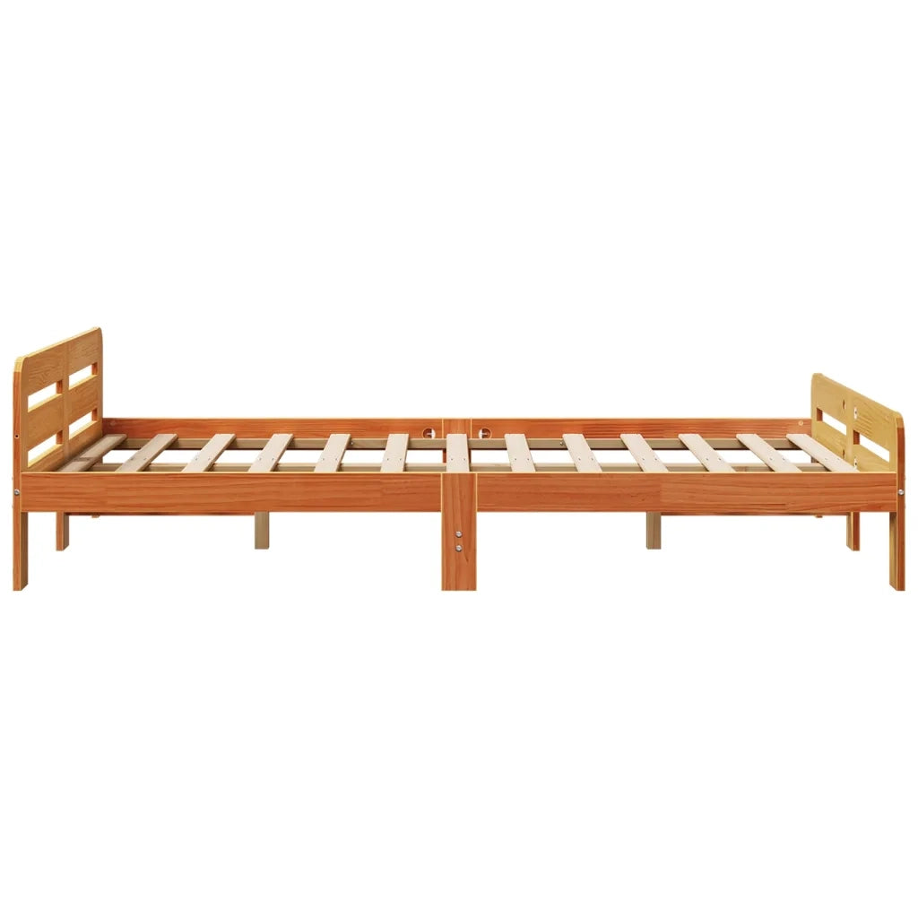 Letto senza Materasso Marrone Cera 120x200 cm in Legno di Pino