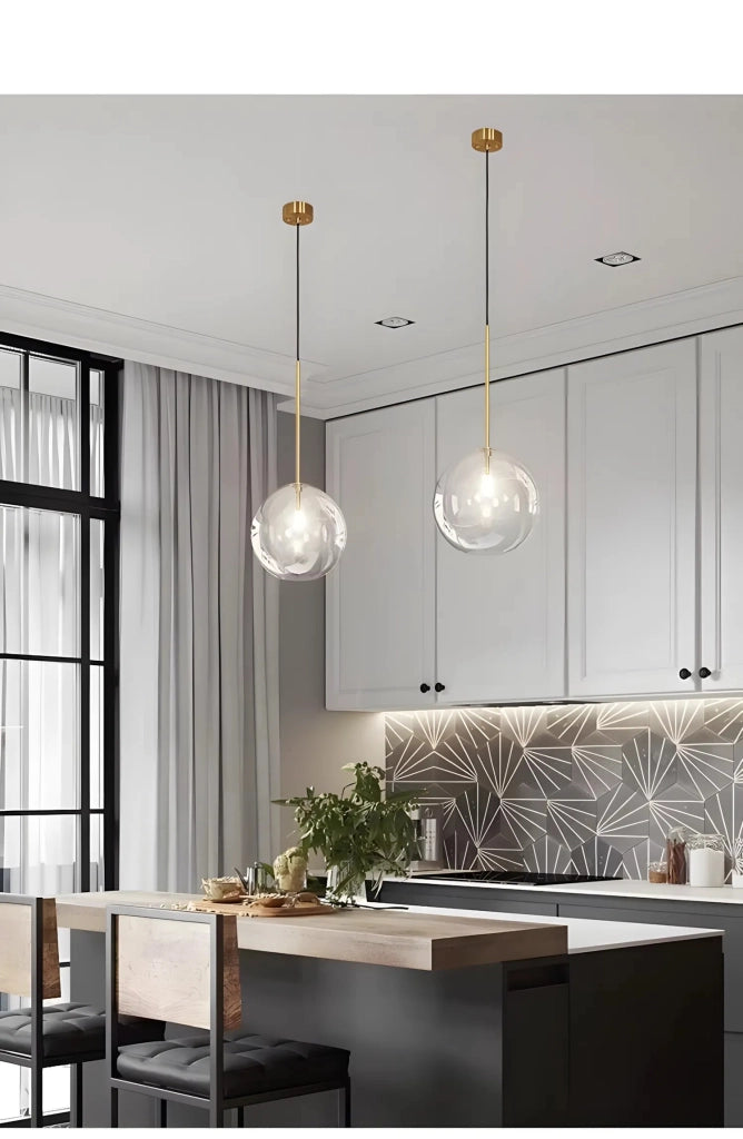 Lampada Da Soffitto A Sospensione Con Sfera Di Vetro 20cm APP1683-1CP