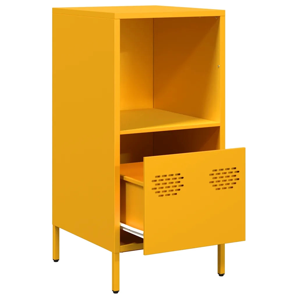 Credenza Giallo Senape 35x39x73,5 cm Acciaio Laminato a Freddo 851355