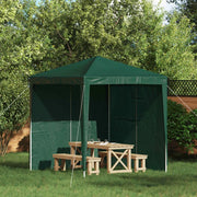 Parete per tenda da festa 2 pcs Verde 200 x 195 cm PE e Acciaio