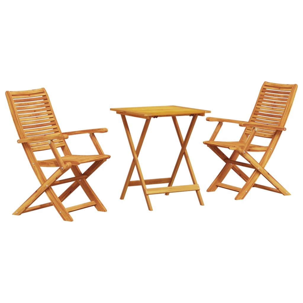 Set Bistro Pieghevole 3 Pezzi in Acacia Massello