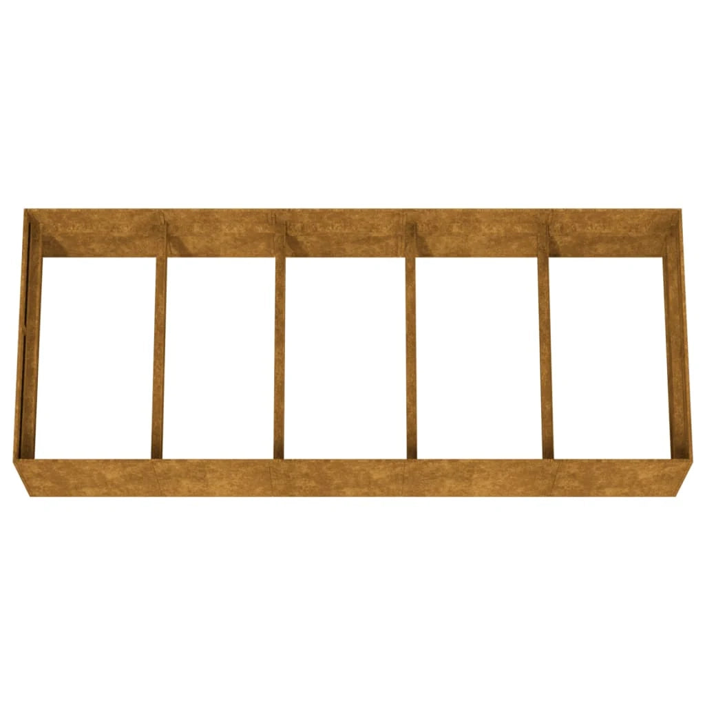 Portavaso per fioriera aiuola rialzata piante fiori terrazzo giardino giardino 200 x 80 x 40 cm acciaio corten marrone 02_0039404