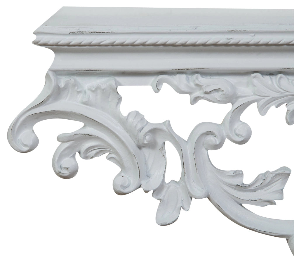 Biscottini MENSOLA A MURO IN LEGNO FINITURA BIANCA ANTICATA L46XPR17XH22 CM MADE IN ITALY