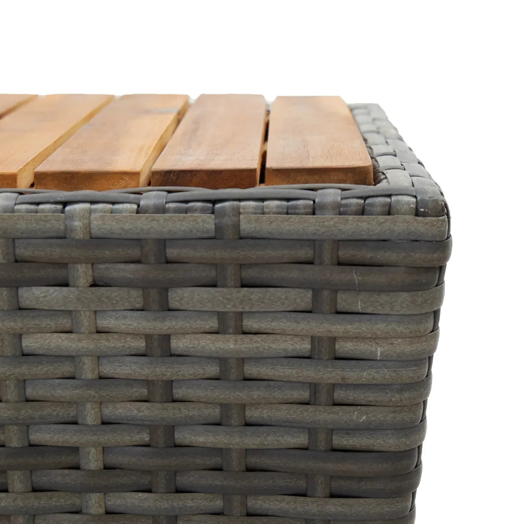 Set da Bistrot 3 pz | Set Salotto da Giardino in Polyrattan e Legno Acacia Grigio