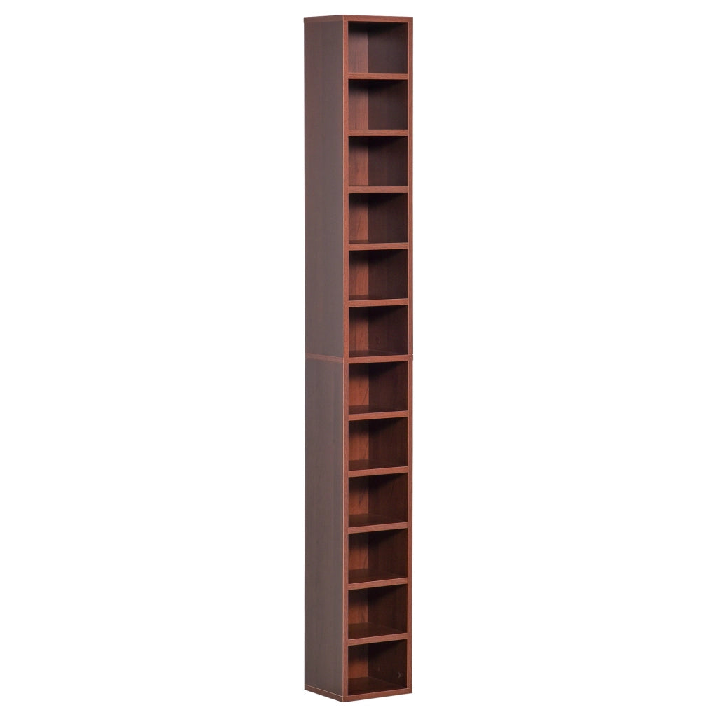 Libreria Porta CD 12 Ripiani per CD Videogames Blu-ray ¨C zephmum ¨C MDF Truciolato 21x20x175 cm Marrone