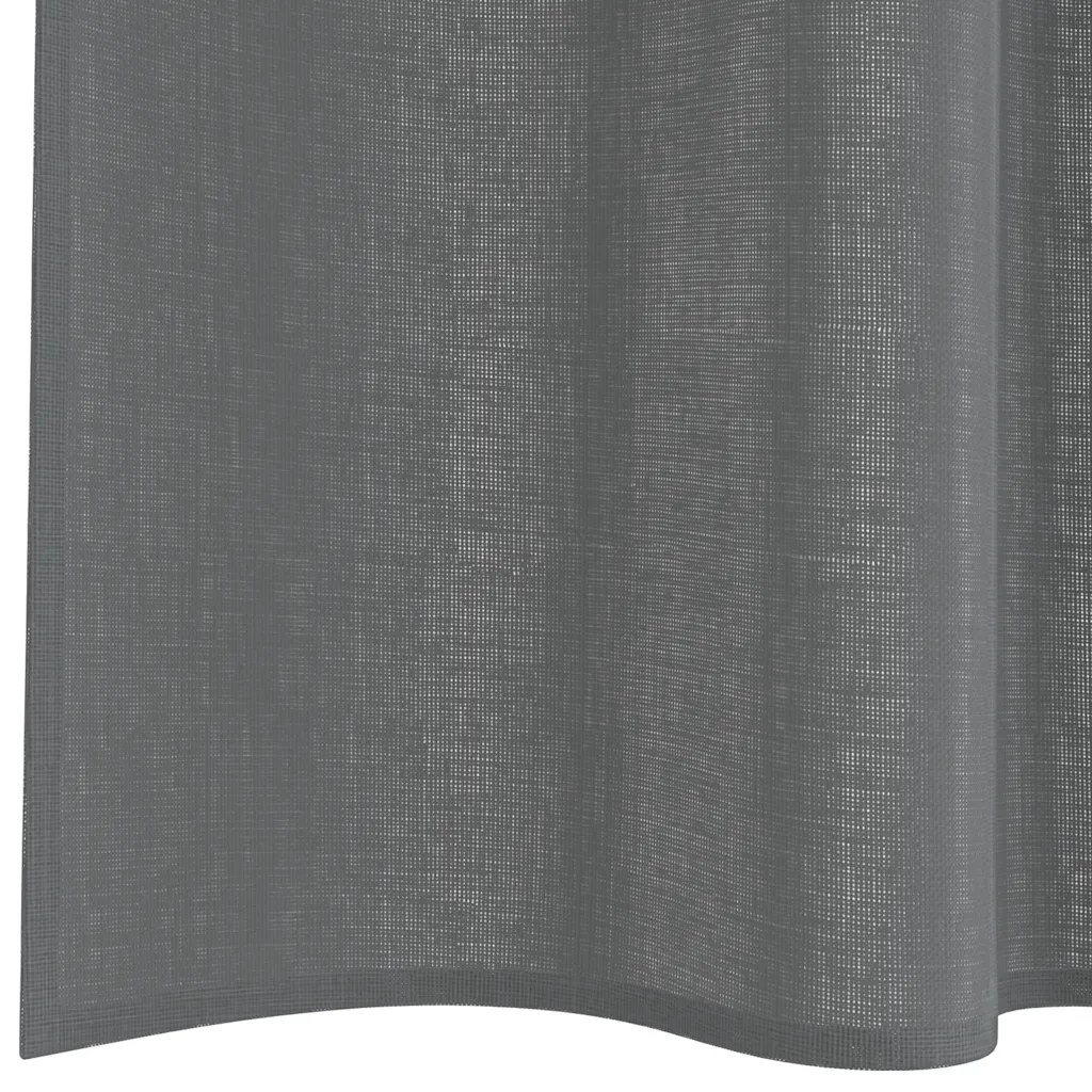 vidaXL Tende in Voile con Tasche per Aste 2 pz Grigio Scuro