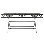 Tavolino da Salotto Pieghevole Vintage Metallo 100x50x45cm Nero 245927