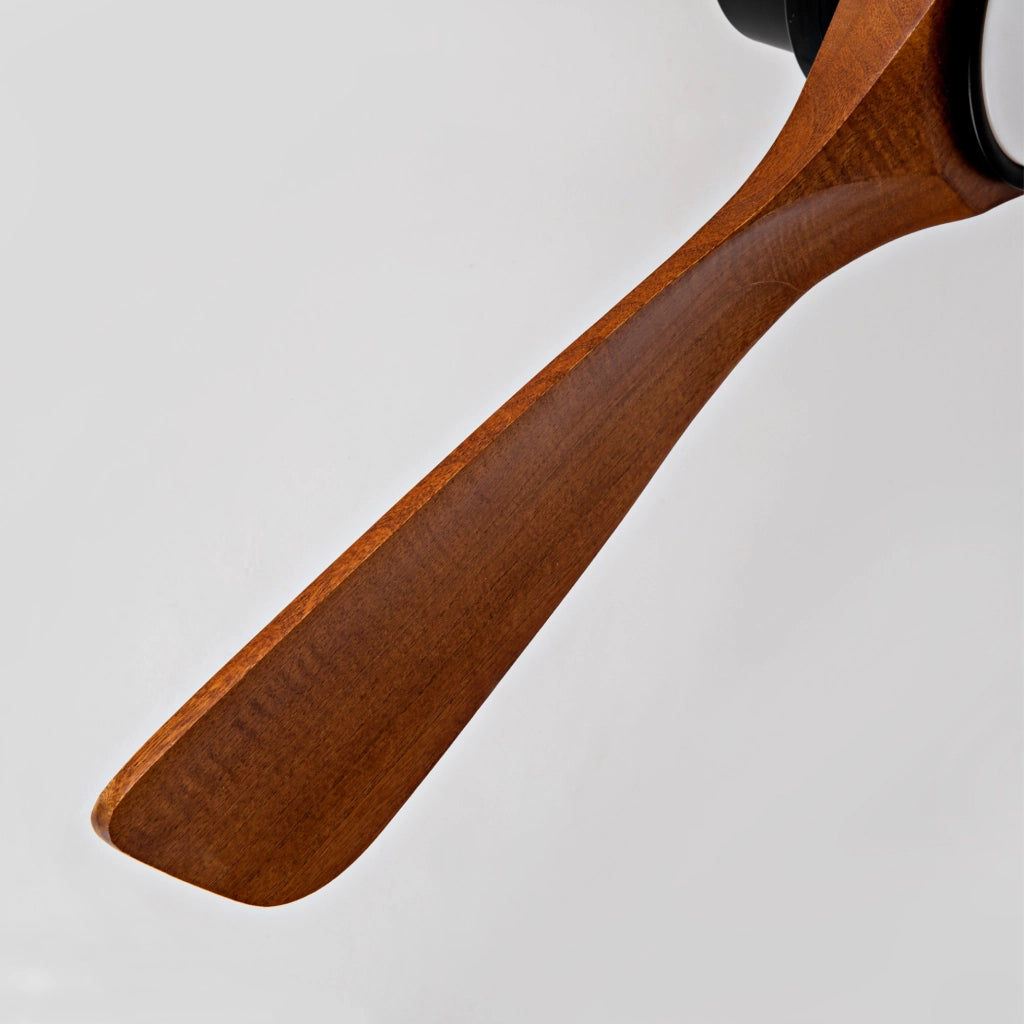Ventilatore da soffitto con luce 42 pollici; 3 pale in legno noce; nero e noce scuro