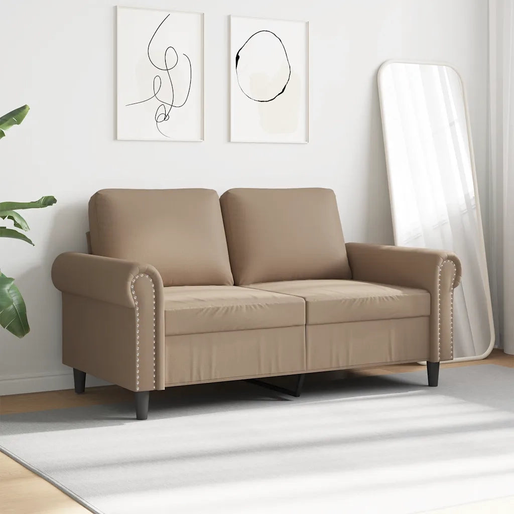 Divano a 2 Posti Cappuccino 140 cm in Similpelle