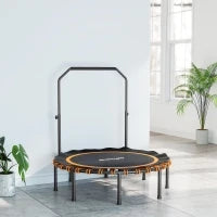 Trampolino Fitness con Maniglione Regolabile, in Acciaio e Plastica, Arancione