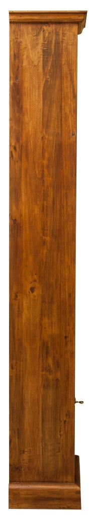 Biscottini Piccola libreria in legno massello di tiglio finitura noce L40xPR30xH196 cm. Made in Italy