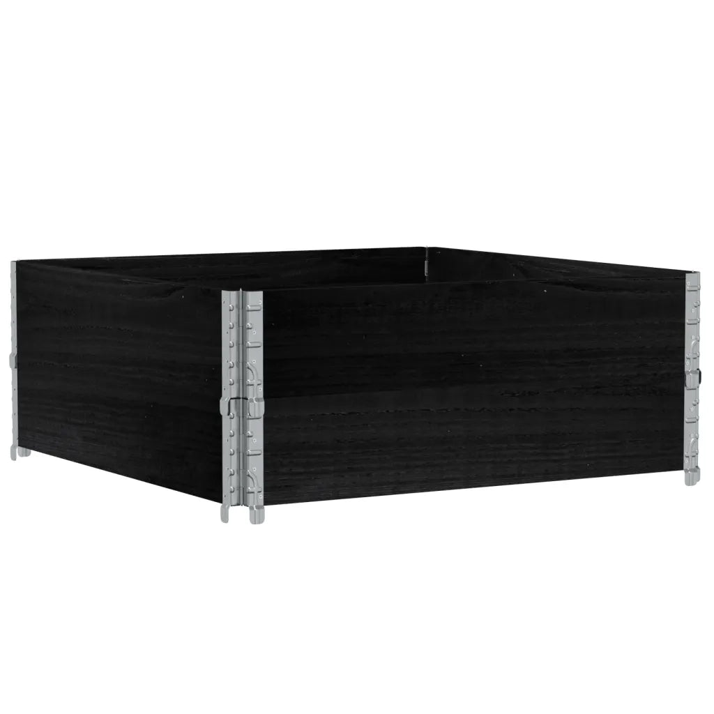 Fioriera da Giardino Nera 100x100 cm in Legno Massello di Pino 3295400
