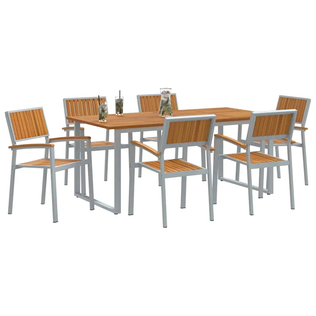 Set da Pranzo per Giardino 7 pcs Grigio 3284356