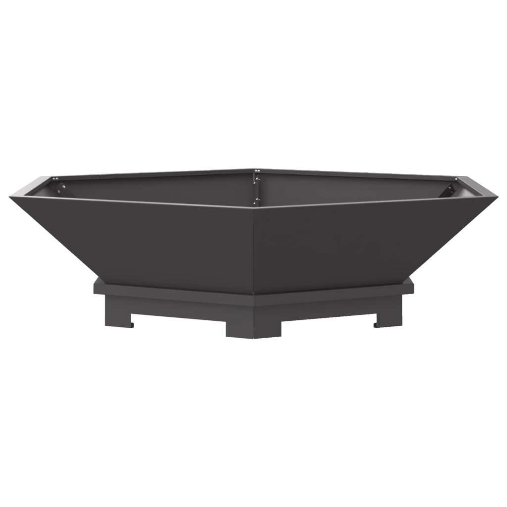 Braciere Esagonale Nera 100x100x28 cm Acciaio