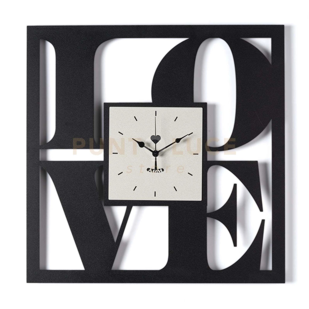 Orologio da parete di design Love Nero,avorio