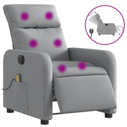 Poltrona | Sedia Relax Reclinabile Massaggio Elettrica Grigio Chiaro Tessuto