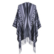 Sciarpa jacquard da donna, stile street europeo e americano, con spacco, cappa spessa e calda