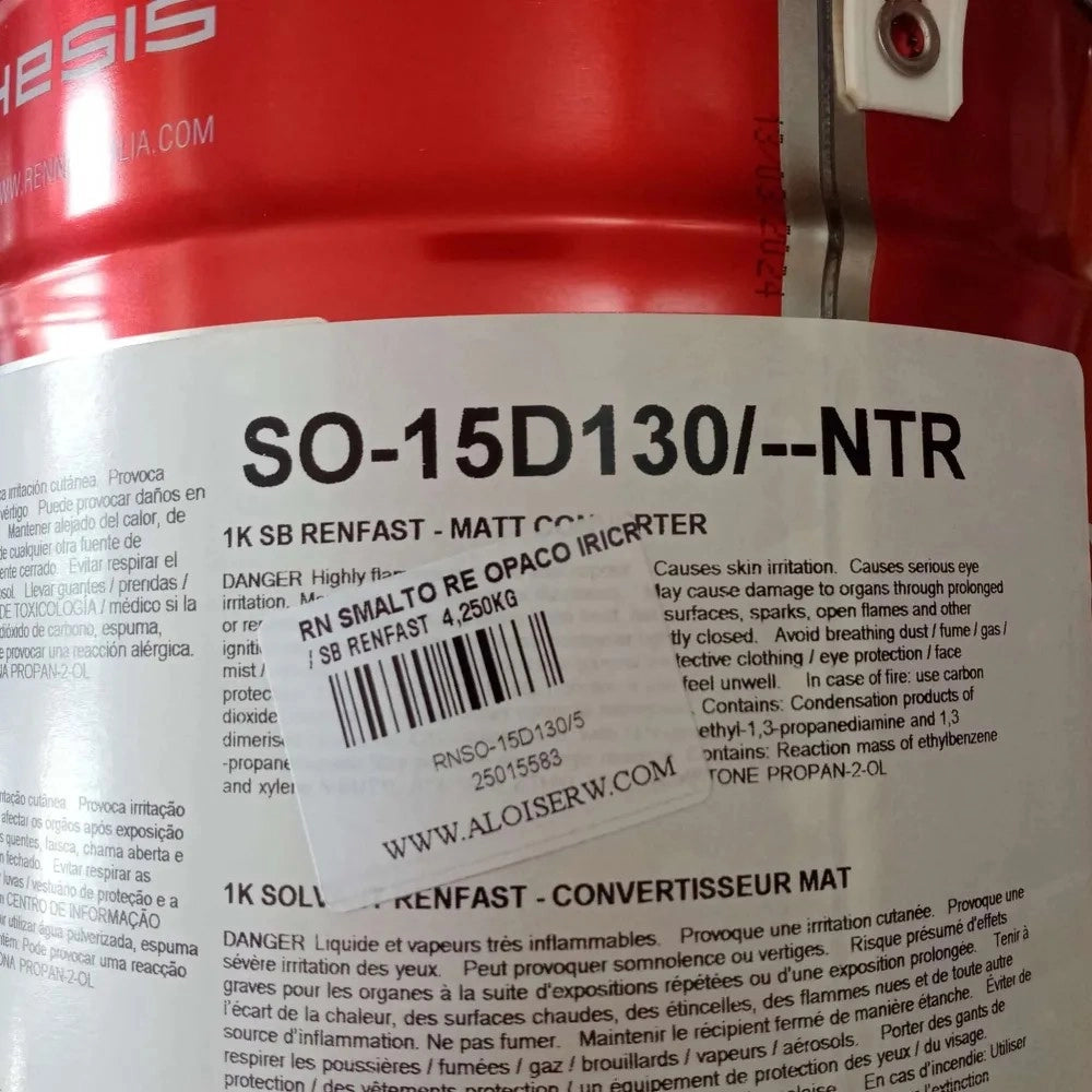 Renner renfast 5kg smalto opaco - tutti i ral 9000 - base nitro a rapida essiccazione, colore  ral 9016 - bianco