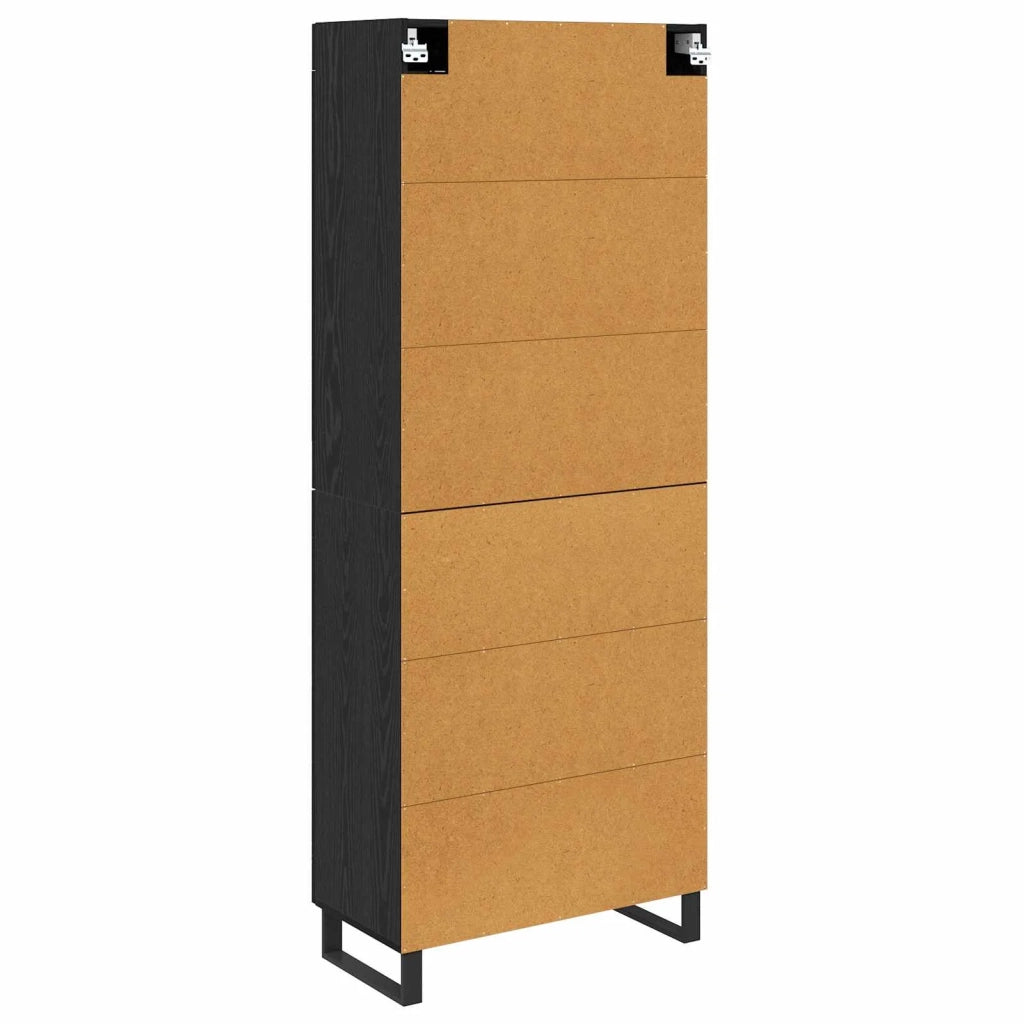 Credenza Rovere Nero 69,5 x 34 x 180 cm Legno multistrato