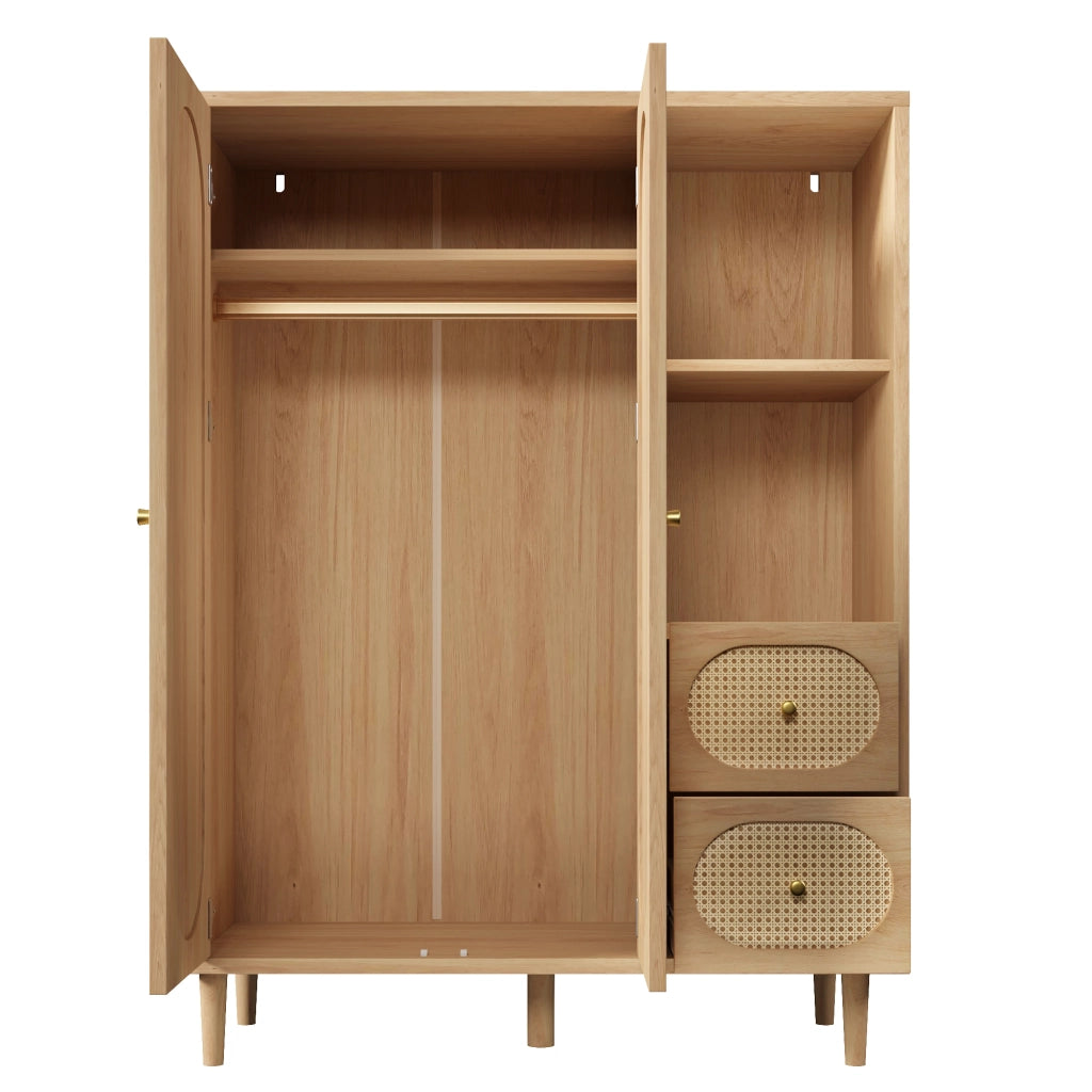 Armadio in stile rustico rovere 120x48x161 cm con 2 ante e 2 cassetti