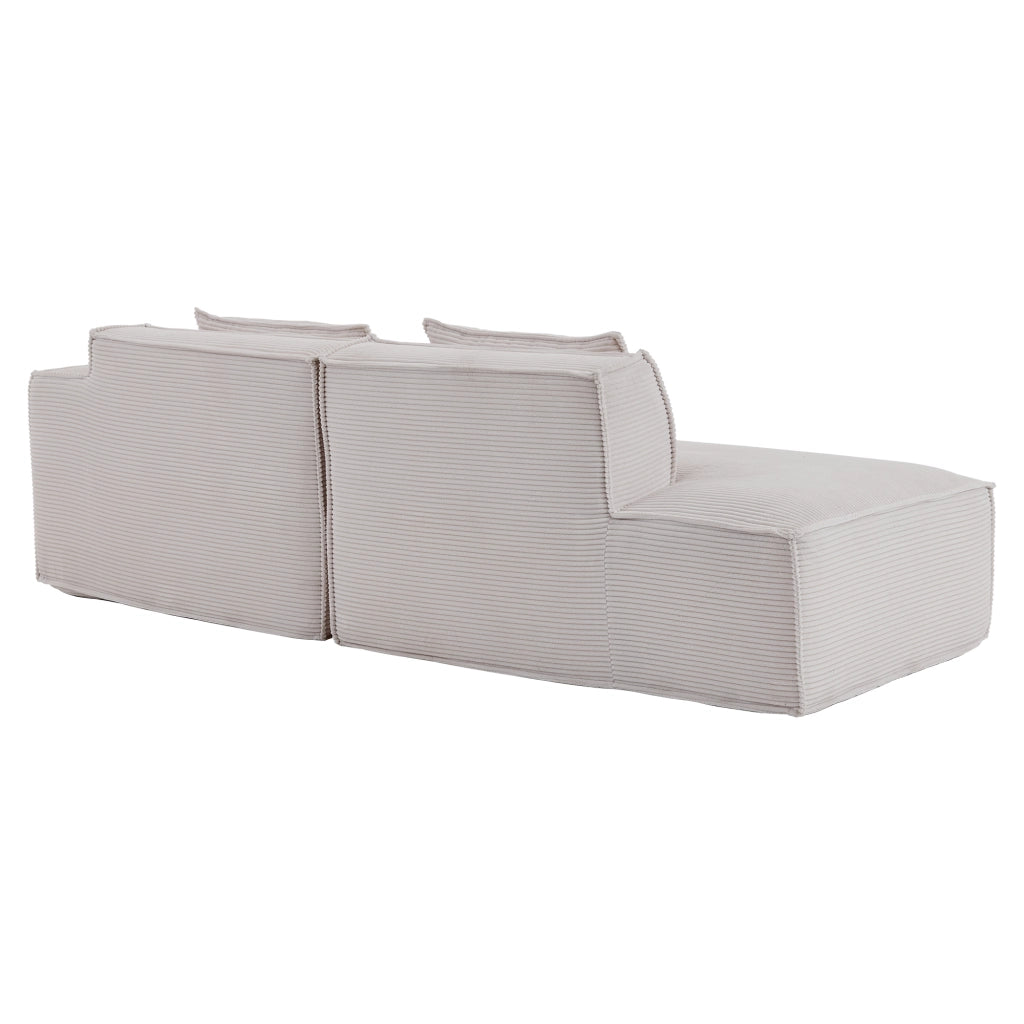 Divano compatto in poliestere con seduta elastica e 2 cuscini per piccoli spazi casa e ufficio beige 235 cm
