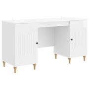 Scrivania Bianco Lucido 142,5 x 50 x 75 cm Legno ingegnerizzato