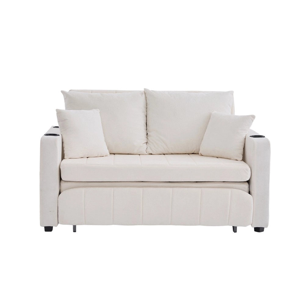 Divano Letto Multifunzione in Tessuto con Contenitore e USB ¨C Xylo ¨C Grigio