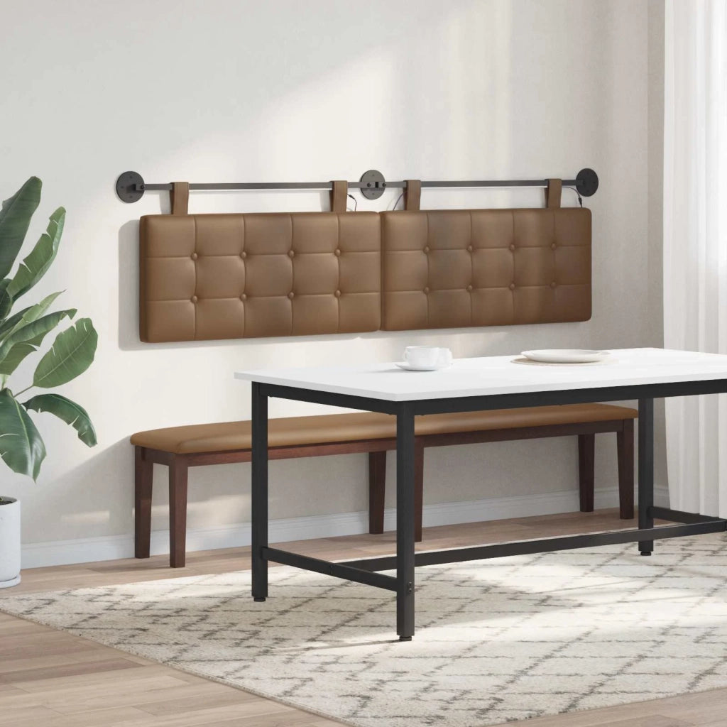 Testiera sospesa Con luce LED Cappuccino Similpelle