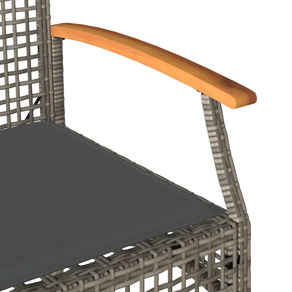 Set Divani da Giardino 4 pz | Set Salotto da Giardino con Cuscini in Polyrattan Grigio