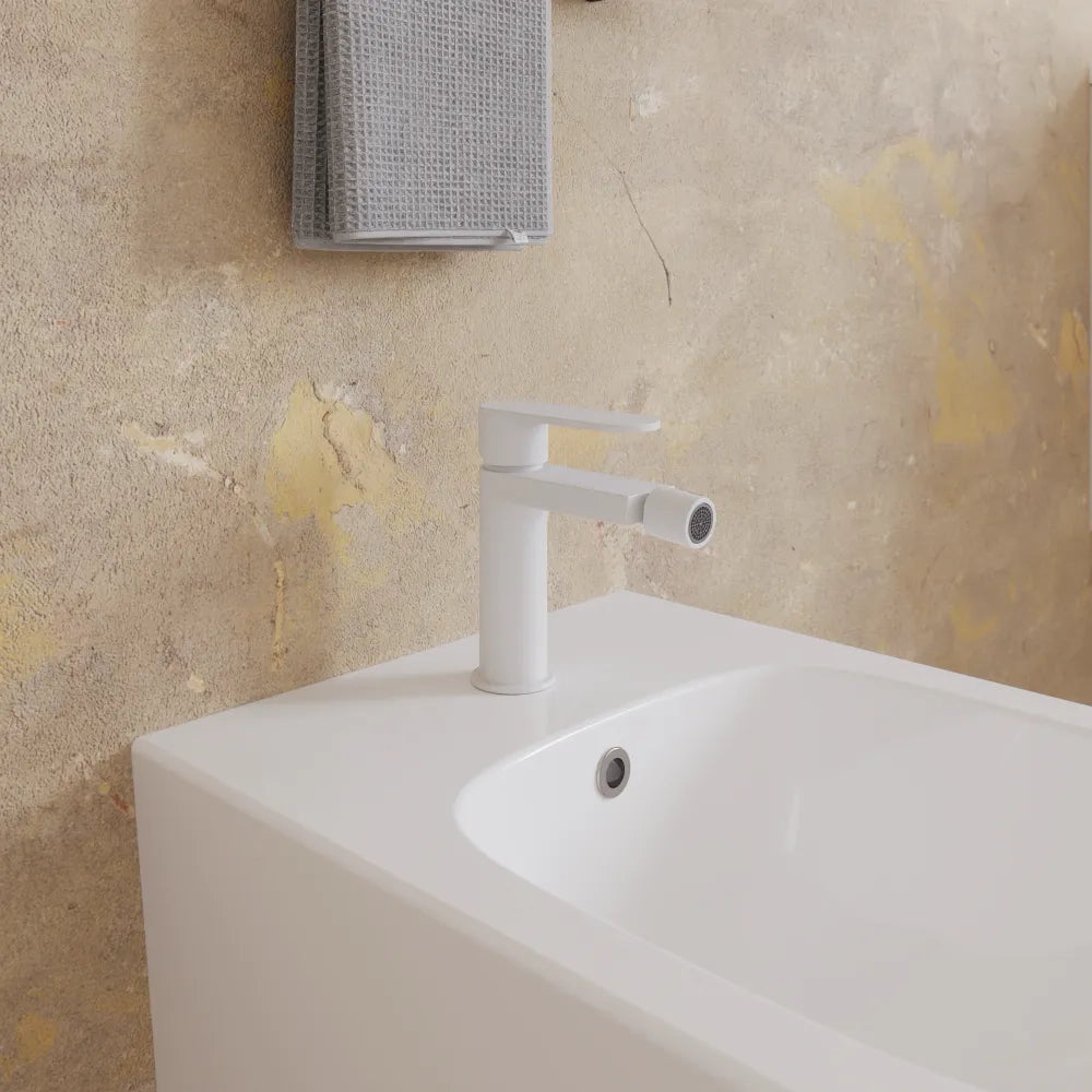 Miscelatore bidet senza scarico bianco opaco | Margot
