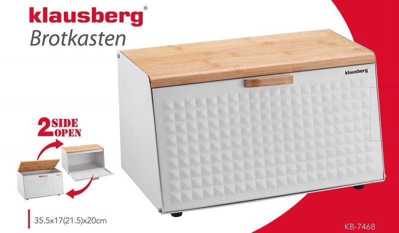Klausberg KB-7468 Portapane bifacciale in acciaio e legno