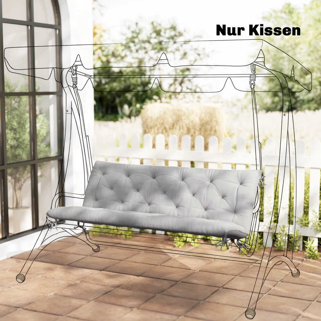 Cuscini per Panchina 150x98x8 cm ¨C zephmum ¨C Grigio Chiaro