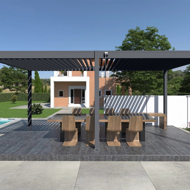 Pergola bioclimatica OmbrÃ©a VS autoportante 3x6M - Antracite