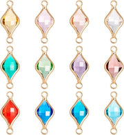 Connettori per gioielli, connettori per catena, connettori per pendenti, connettori per perle, kit per creare catene, kit per creare bracciali, materiale per gioielli in vetro.
