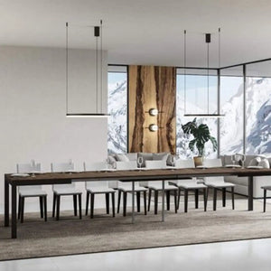 Tavolo allungabile 160/420x90 cm Everyday Evolution colore noce telaio e gambe antracite