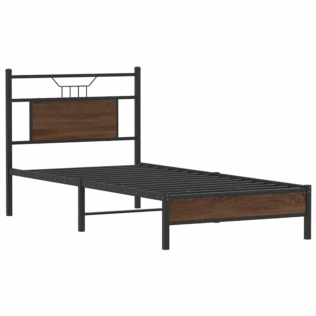 Giroletto senza Materasso Rovere Marrone 80x200cm in Truciolato