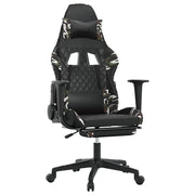 Sedia da Gaming | Sedia da e-sports con Poggiapiedi Nero e Mimetico in Similpelle