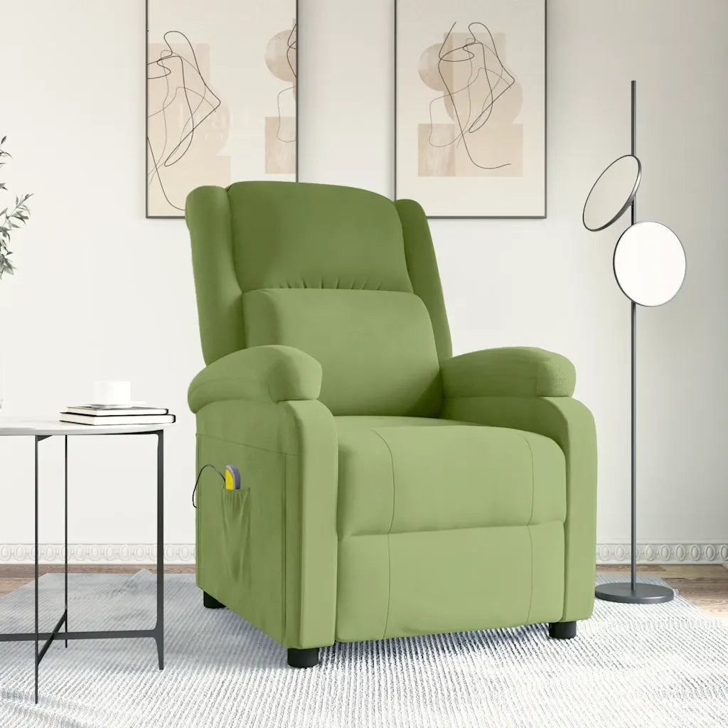 Poltrona Massaggiante Verde Chiaro in Velluto 342413