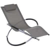 Sedia a Dondolo Design Moderno per Interni ed Esterni Texteline 154x80x84cm Grigio