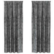 Tende in Velluto con tende 2 pz Grigio 245 x 140 cm Velluto