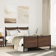 Giroletto senza Materaso in Metallo Rovere Marrone 137x190 cm
