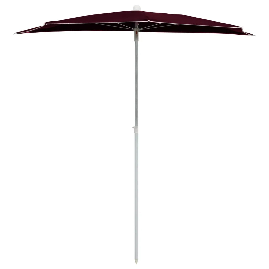 Ombrellone Semicircolare da Giardino-Ombrello da balcone con Palo 180x90 cm Bord¨°