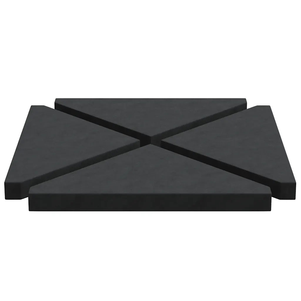Piastre per Parasole 4 pz in Granito Triangolare 14 kg Nero 824351