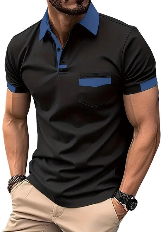 Camicia a collo alto per uomini - maniche corte, respirante e adatta allo sport e al lavoro