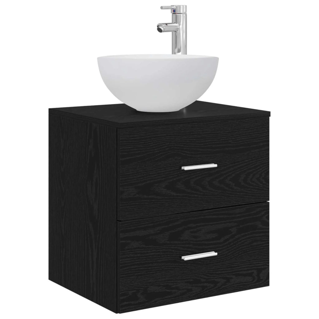 Set di mobili per il bagno 5 pcs Rovere Nero 3406712