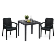 Salottino Outdoor Matali, set Salotto da Esterno 2 Posti Made in Italy, Nero Antracite